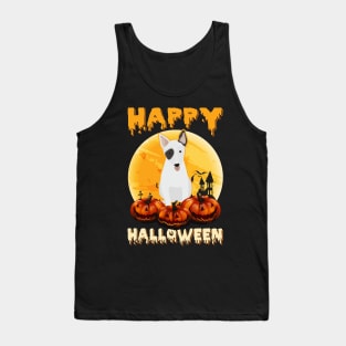 Bull Terrier Dog Scary Pumpkin Halloween Tank Top